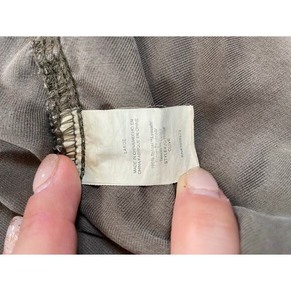 Thread & Supply Women's Tencel Cargo Jogger Pants Olive Green Utility Large - Picture 3 of 8